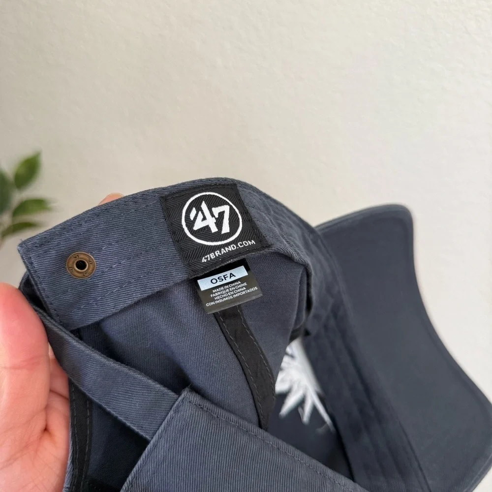 NWT 47 Brand Dark Gray and White Adjustable Cap Hat